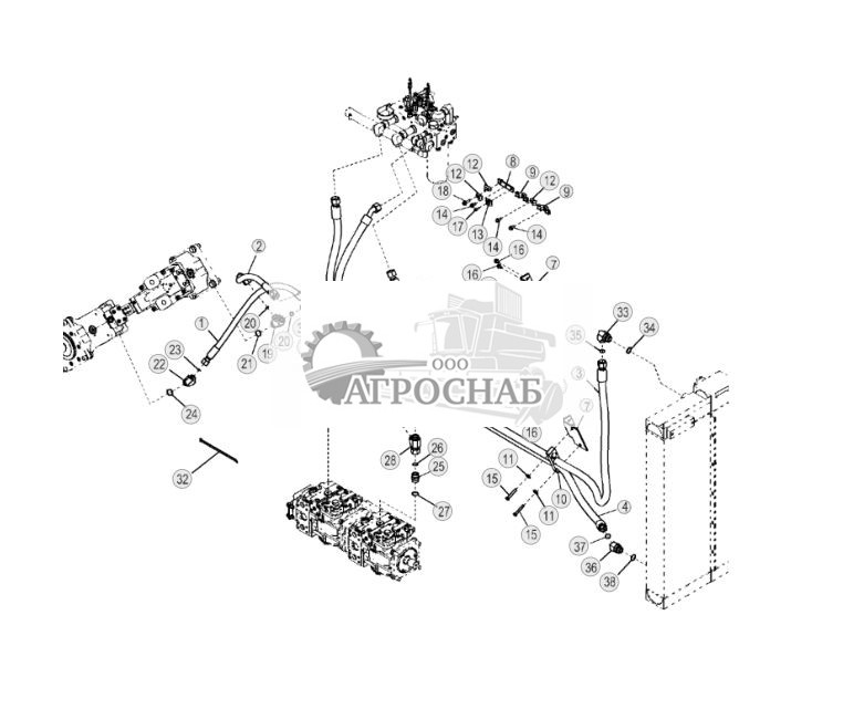 Трубопровод охладителя параллельного контура трансмиссии (двигатель 6081HT006), (6068HT090) - ST10457 89.jpg